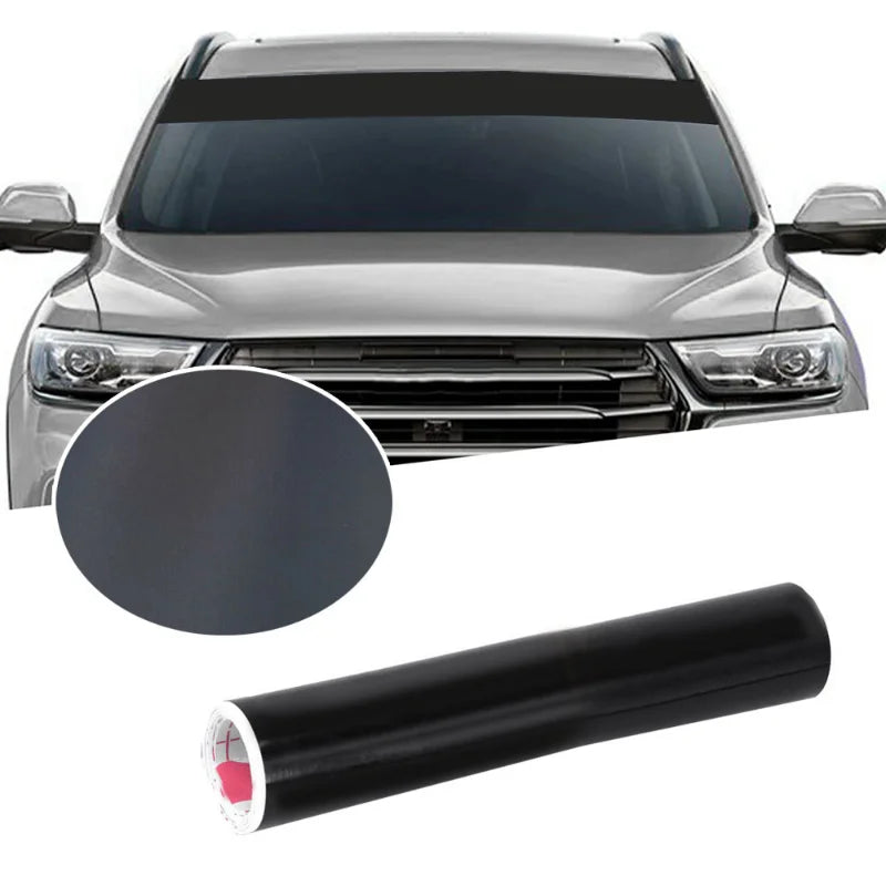 130x20cm Windscreen Sun Strip Sticker Matte Black Front