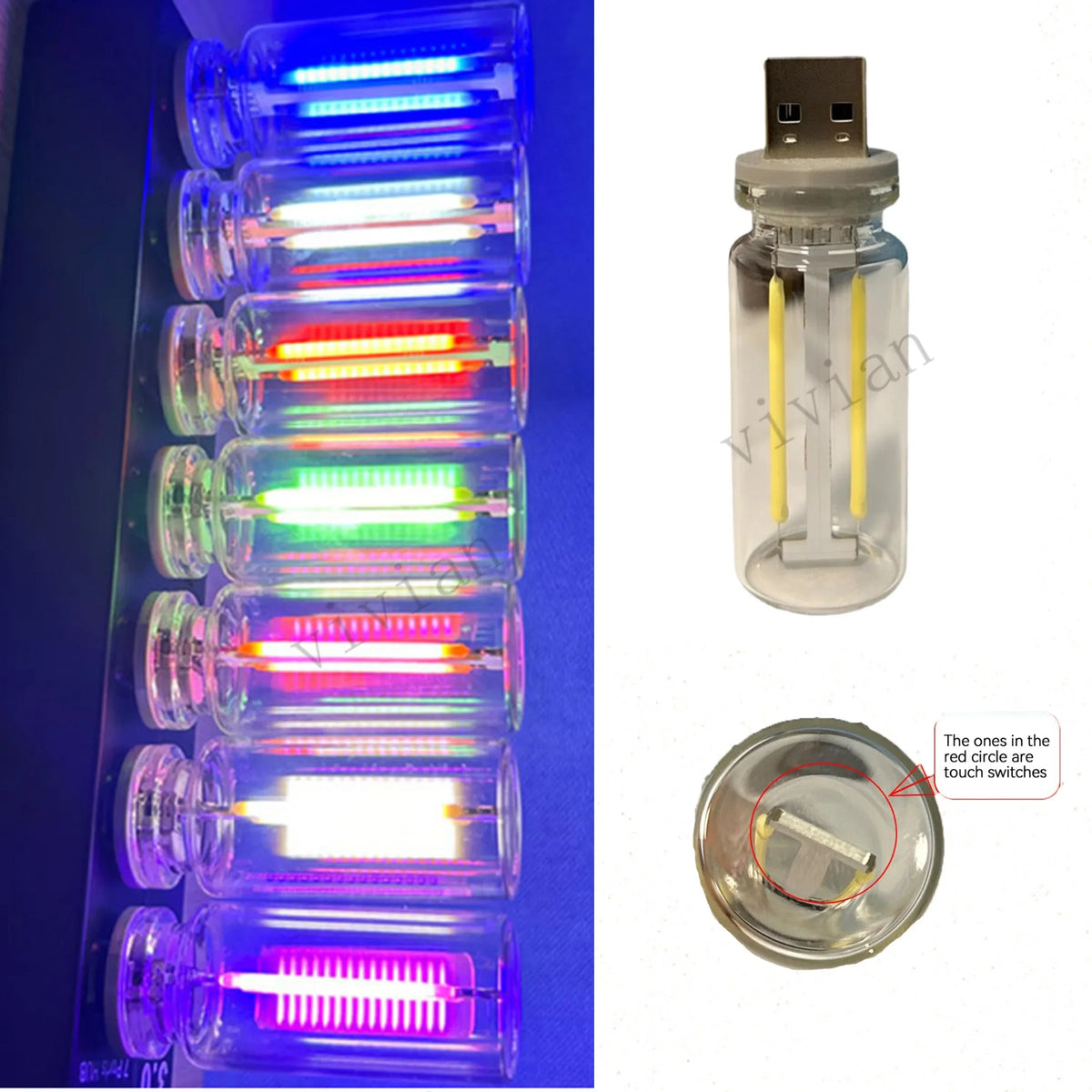 For Party Room Interior USB Night Touch Dimming Lighting