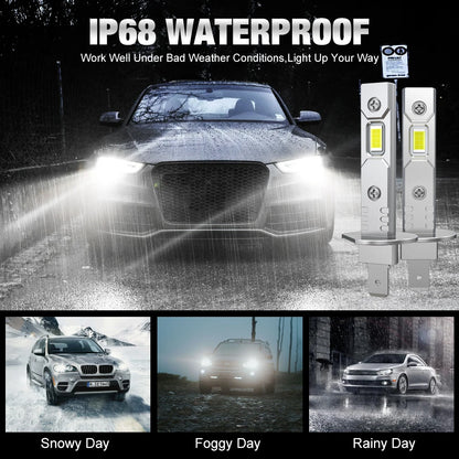 30000LM H1 Headlight 100W MINI Canbus H3 Headlamp Fanless