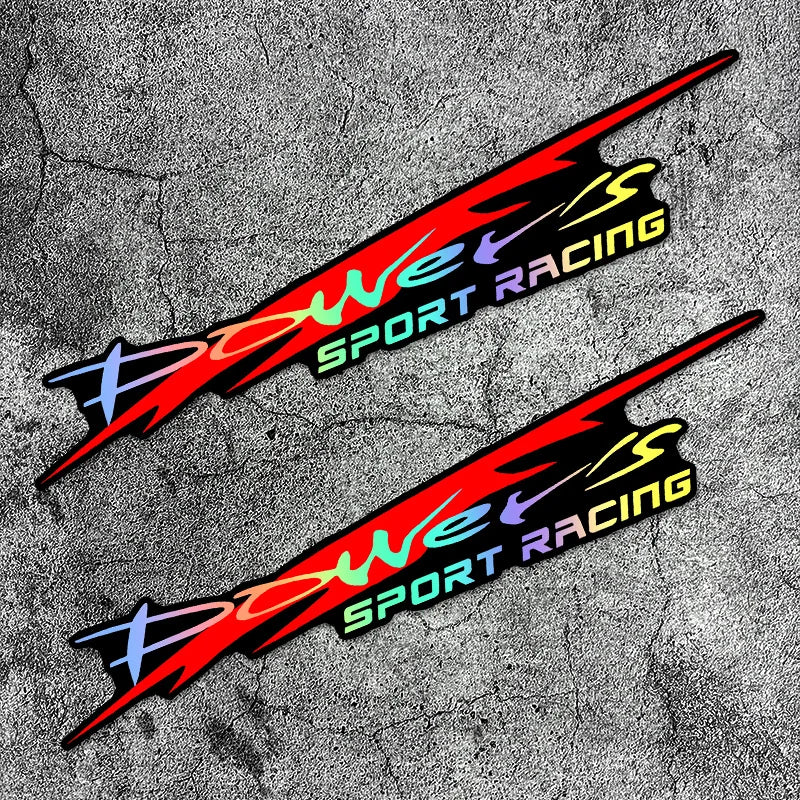 2PCS Sport Stickers Waterproof Sunproof Durable Colorful Laser
