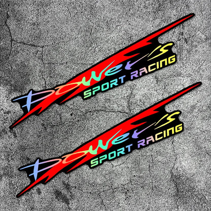 2PCS Sport Stickers Waterproof Sunproof Durable Colorful Laser