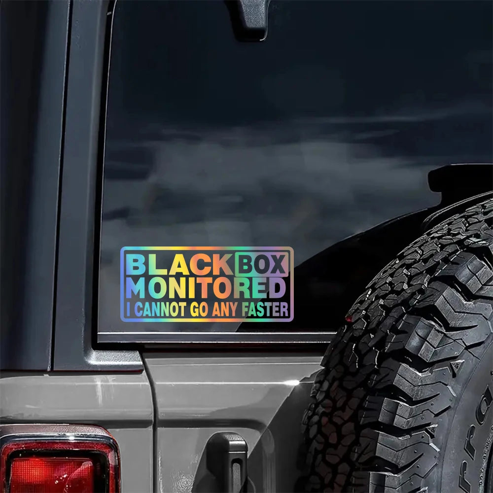 15x6.5cm Black Box Stickers Warning Sign Cars Window Body