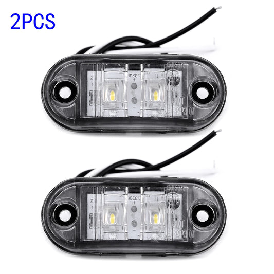 2PCS 12V Side Marker Tail Trailer Truck White Clearance