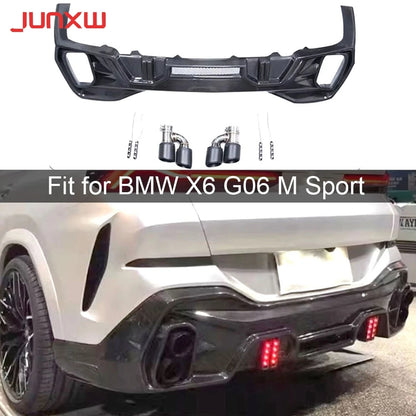 For BMW X6 G06 M Sport Ld 2020-2023 Carbon Fiber Rear Bumper Lip