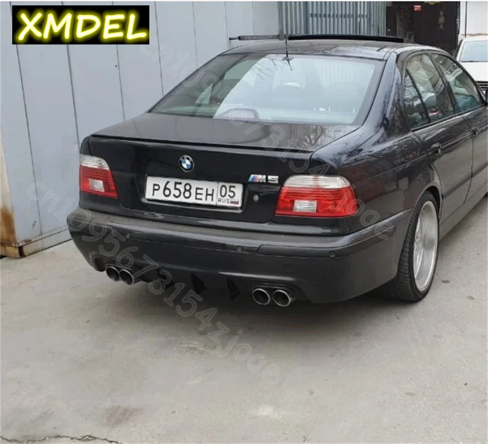 For BMW E39 Diffuser Gloss Black Fake Carbon Fiber Rear M5