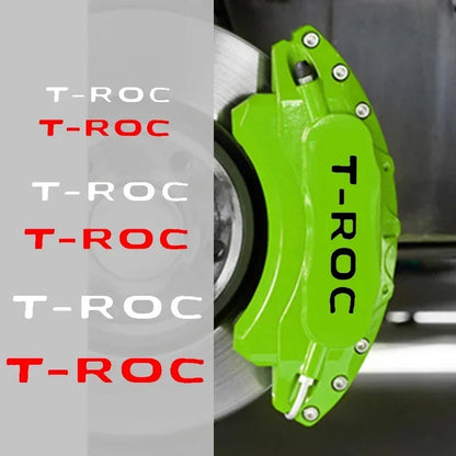 For Volkswagen T-ROC Logo Body Decals 6PCS Caliper Sticker Tire