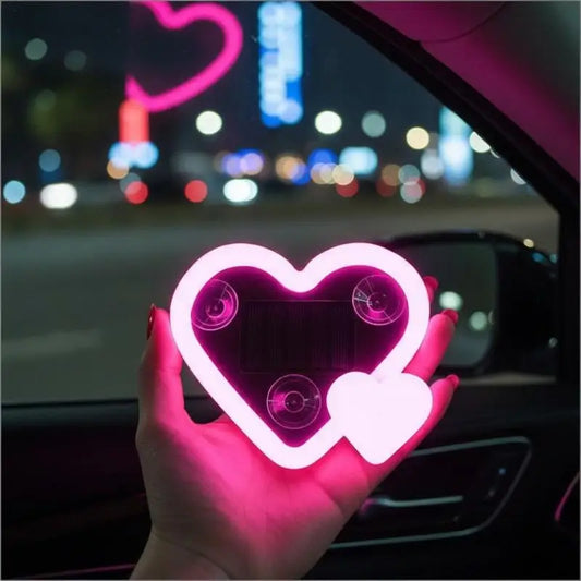 For Vehicle Interior heart-shaped 12V solar-powered Neon