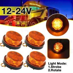 4PCS 12V 24V Modes Flashing Strobe Emergency Alarm Rotary