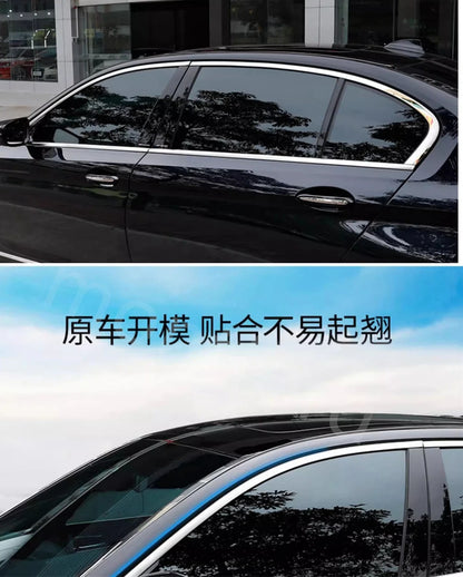 For BMW 5 Series G30 2018-2023 Black Steel Window Molding Frame