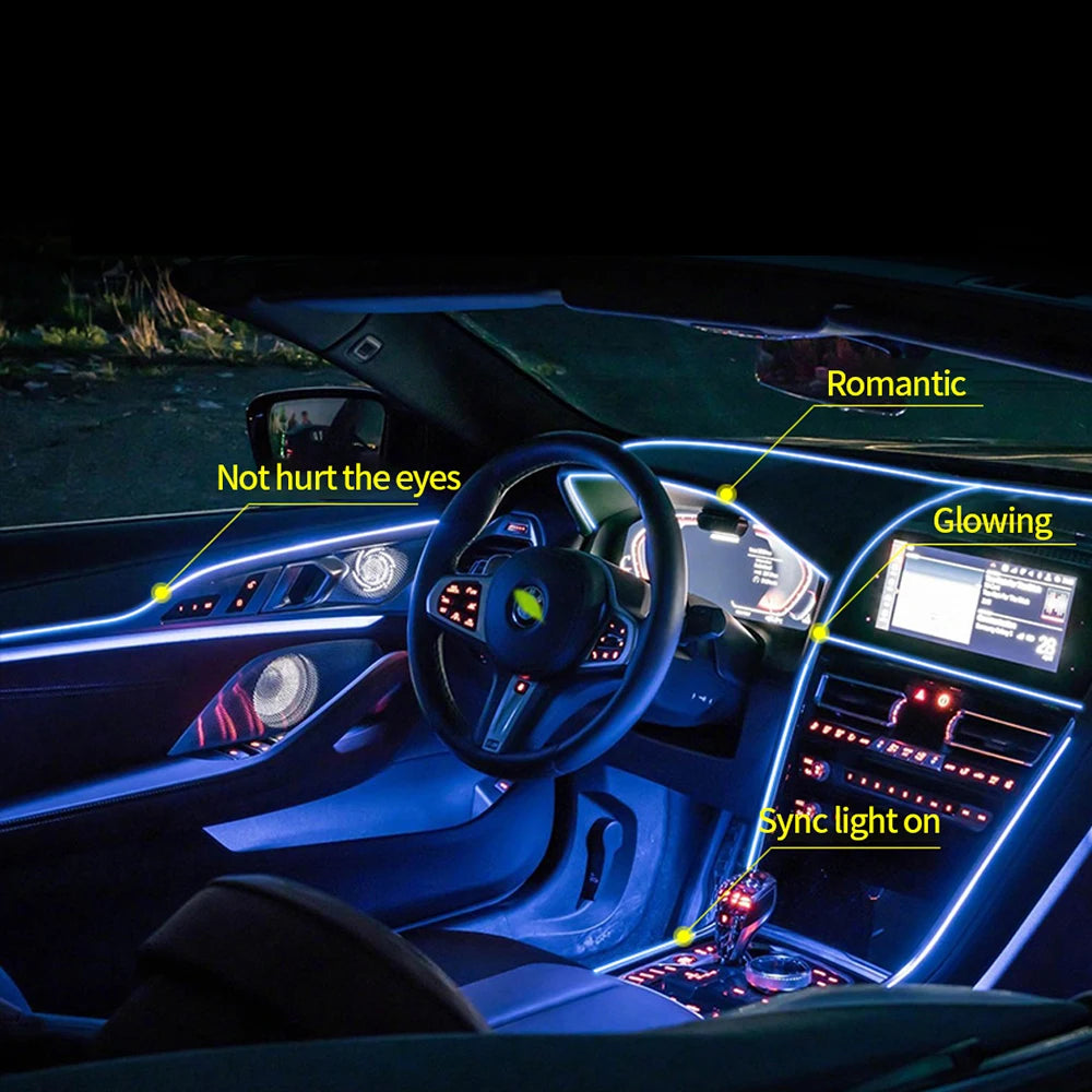 Meter Ambient Lighting Neon Fiber Optic Atmosphere Strip Interior