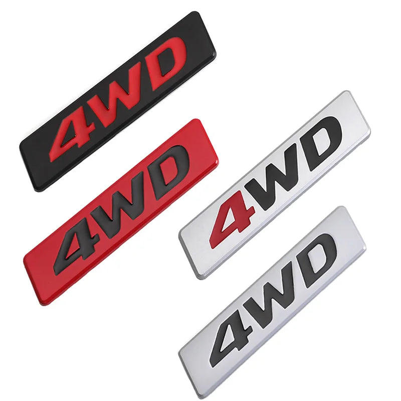 3D Metal 4WD Logo Decals Emblem Badge Reartrunk Fender