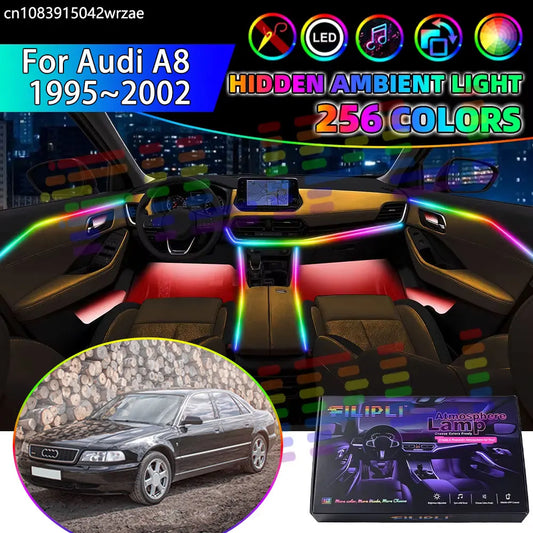 For Audi A8 1995~2002 1996 D2 D4 RGB Interior Ambient Strips