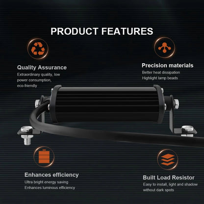 For 4X4 Offroad Light Bar Single Row White Spot 3inch 9W Work