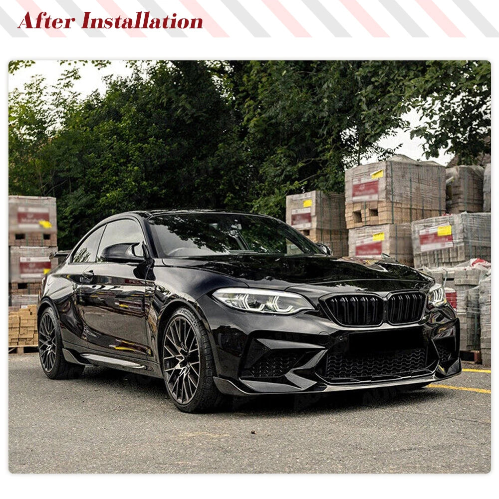 For BMW 2 Series F87 M2 Carbon Fiber Frp Side Skirts Splitters