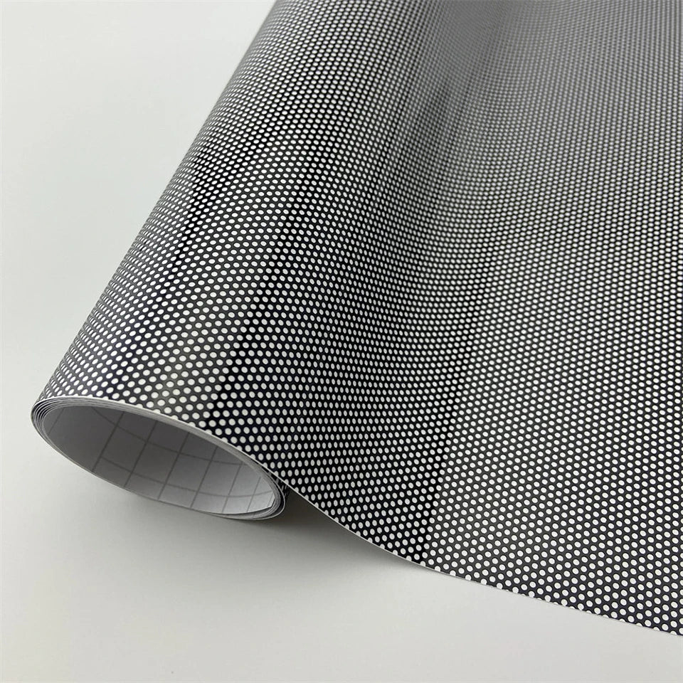one-way Vision Perforated Mesh Vinyl Film Black self-adhesive