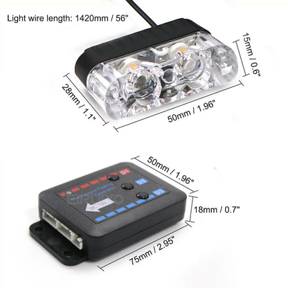 12 Front Grille Strobe 12V Flashing Emergency Warning Flash