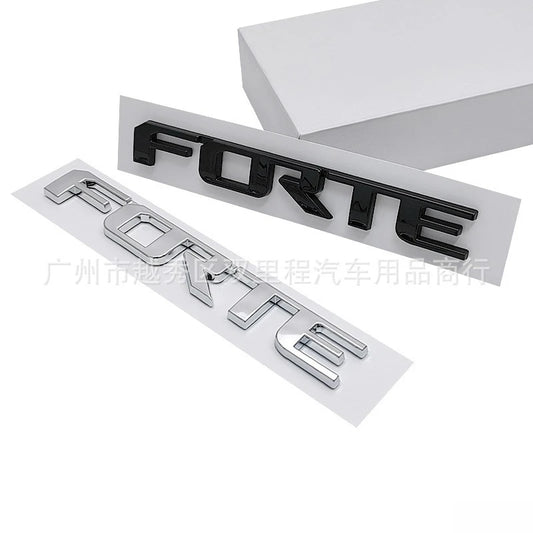 3D ABS Letter Badge Forte Trunk Sticker Realistic Letters