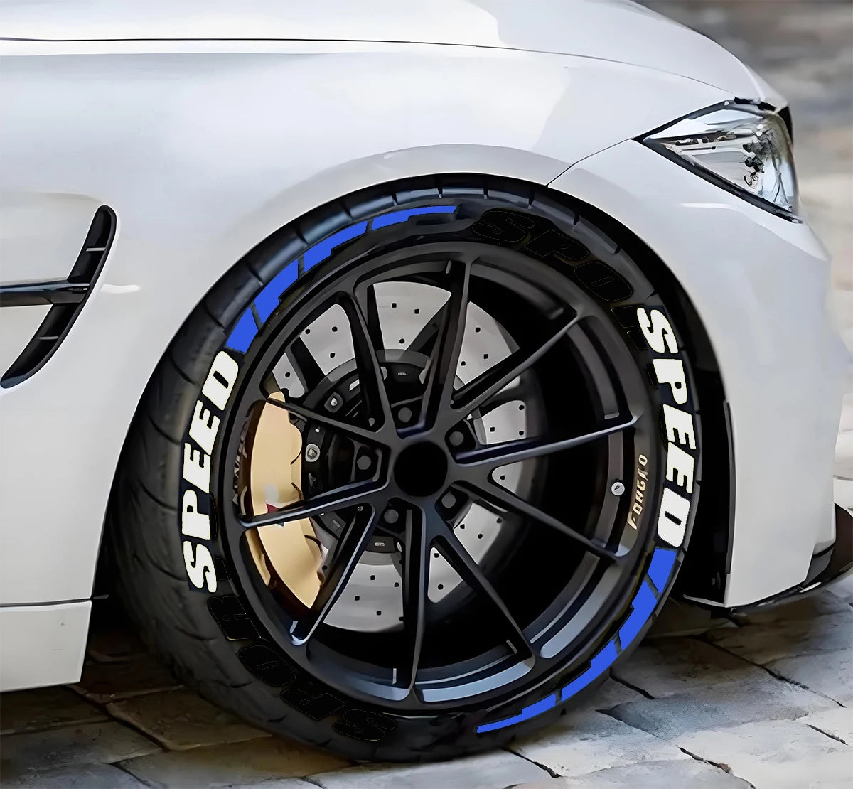 8PCS Lot Speed Tire Wheel Stickers Tuning 3D Permanent