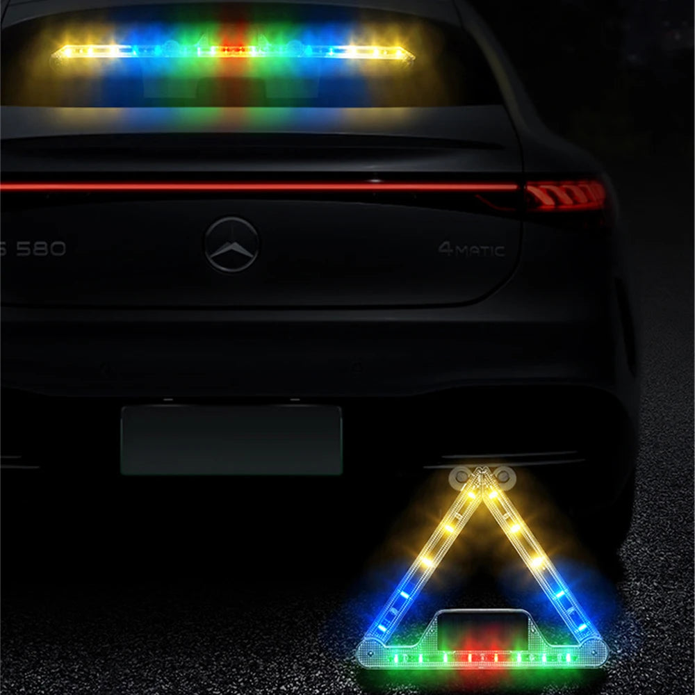 For Auto Emergency Grill Warning Lamp Solar Strobe Windshield