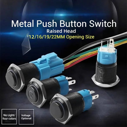 12 22MM Push Button Switch Raised Head Fixed Latching