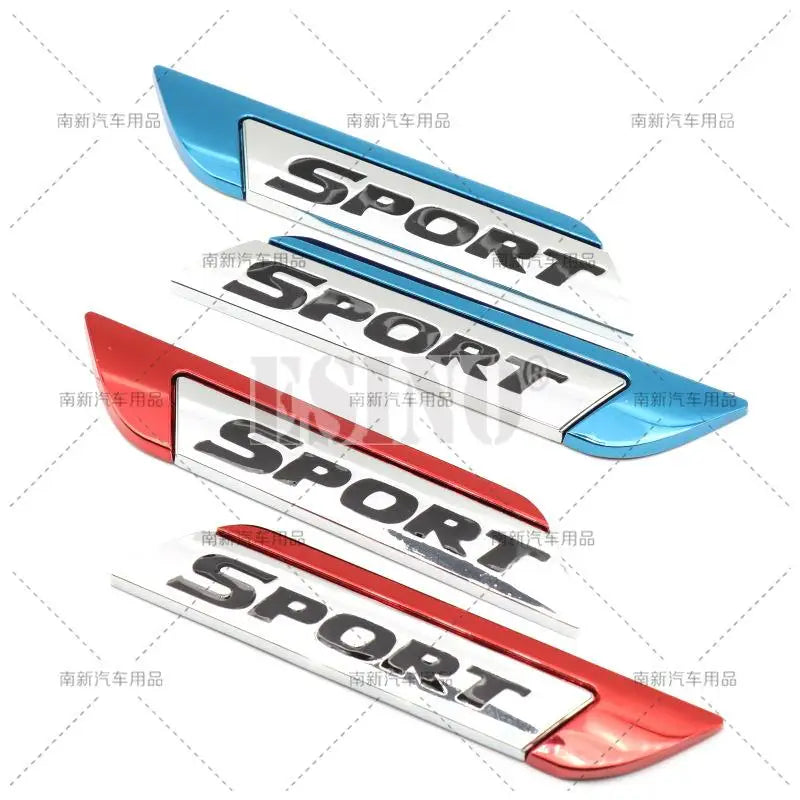 X Sport Logo Body Fender Side Metal Chrome Zinc