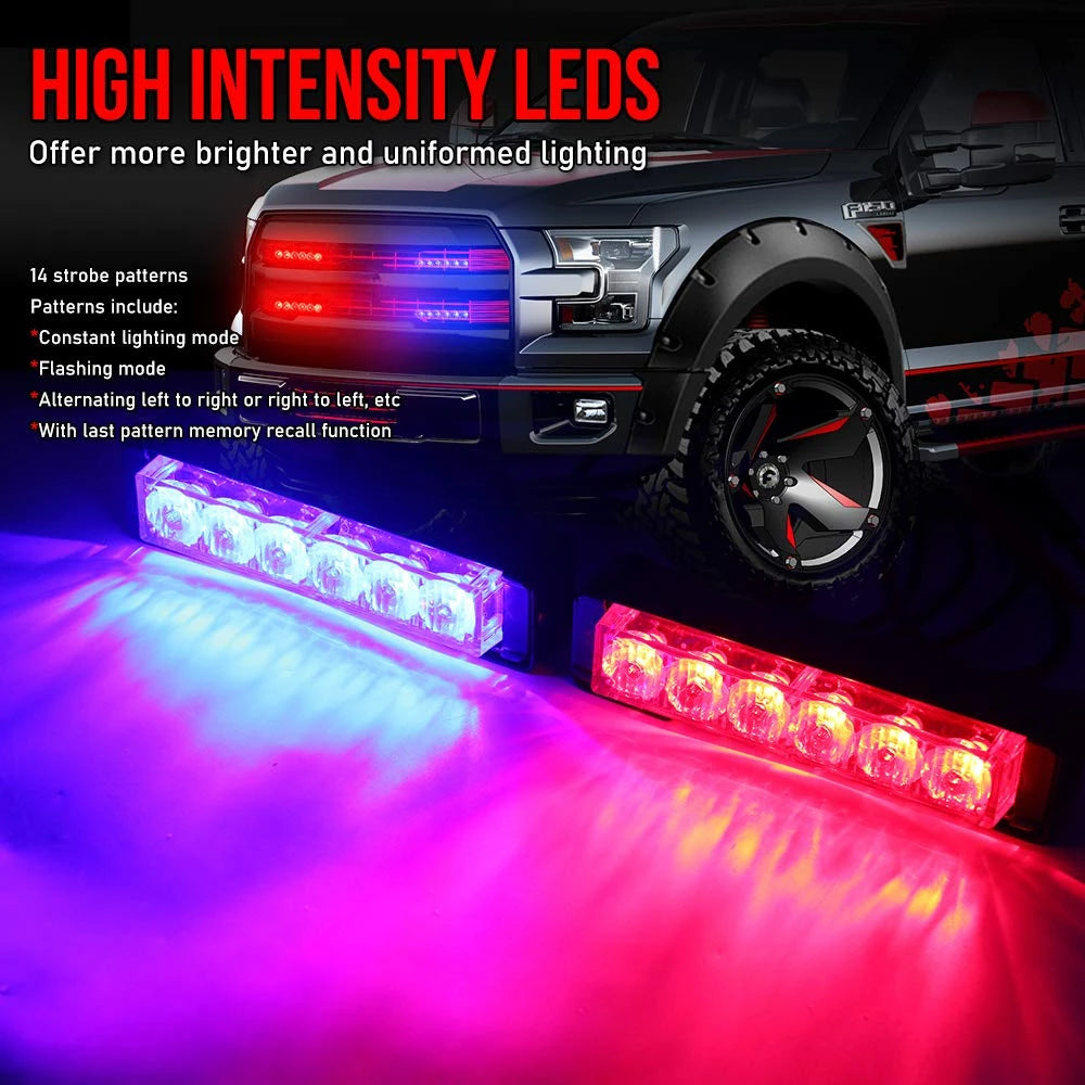 12LED Warning Strobe Strip Remote Control Daytime Running