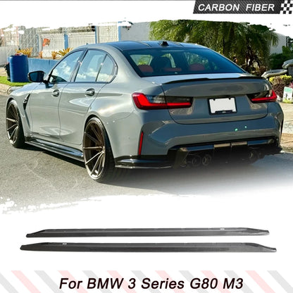For BMW 3 Series G80 M3 Carbon Fiber Side Skirts Body Kits
