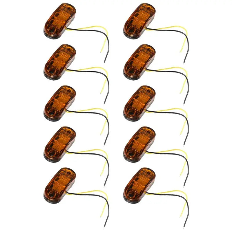 10PCS Amber Oval Clearance Trailer Truck Side Marker Tail
