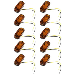 10PCS Amber Oval Clearance Trailer Truck Side Marker Tail