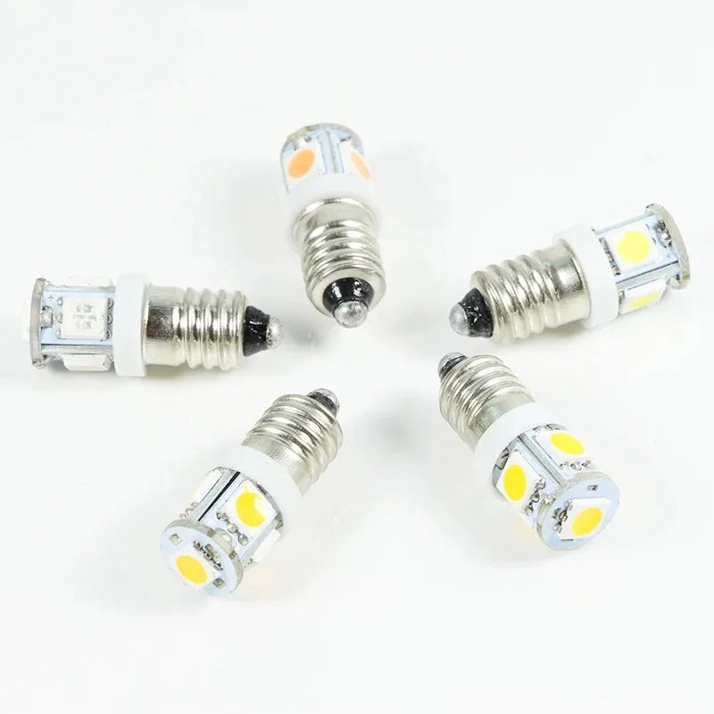 10PCS Dc 6V 6.3v 5050 5SMD E10 Bulb Old