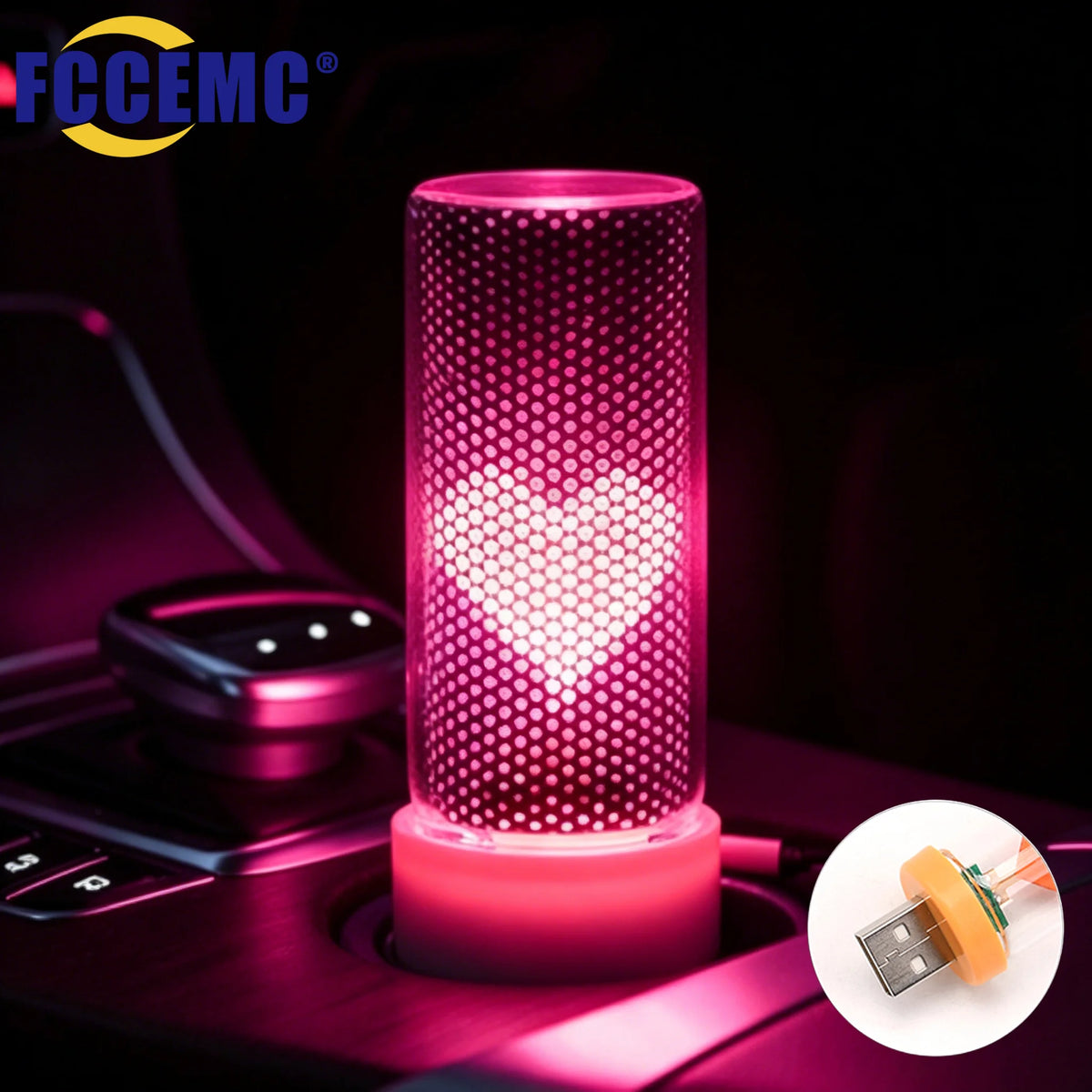 MINI USB Heart Ambient Mood Plug Play Romantic Love