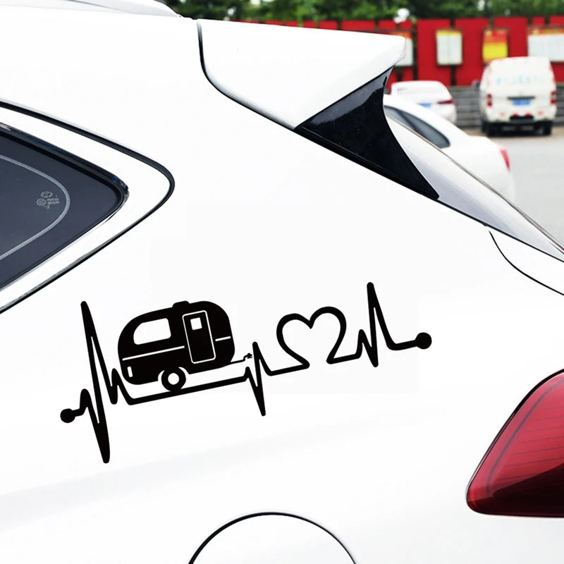 Caravan Love Heartbeat Sticker Camper Body Window Stickers Vinyl