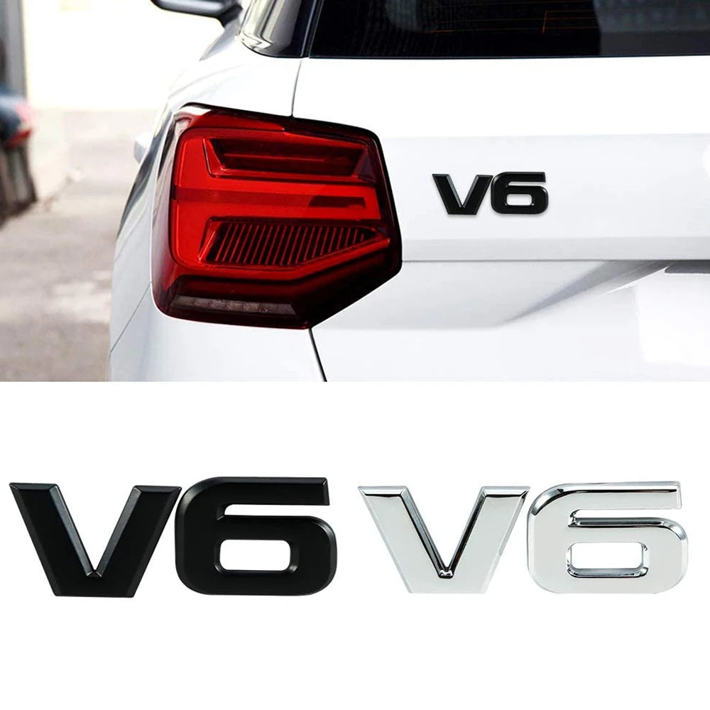 For Universal 1PCS 3D Metal Decal Self Adhesive V6 V8 v12truck