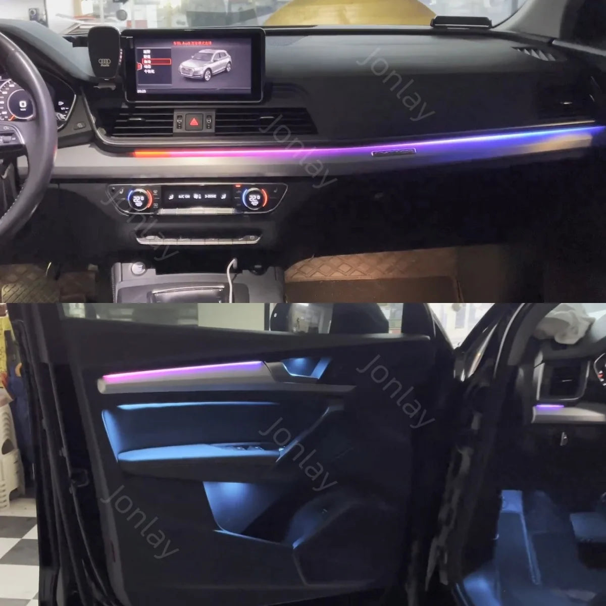 For Audi Q5 2018-2025 Ambient Light Interior Atmosphere Trim