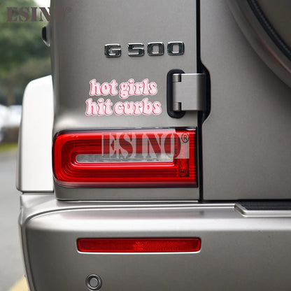 Funny Girls Hit Curbs Pvc Adhesive Decal Cartoon Waterproof