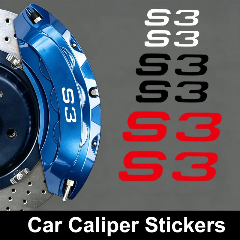 For Audi S3 Logo Vehicle Caliper 6PCS Decals Sticker Tire Brake