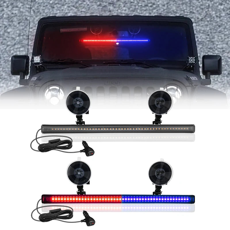48LED Strobe Front Rear Windshield Emergency Flashing Warning