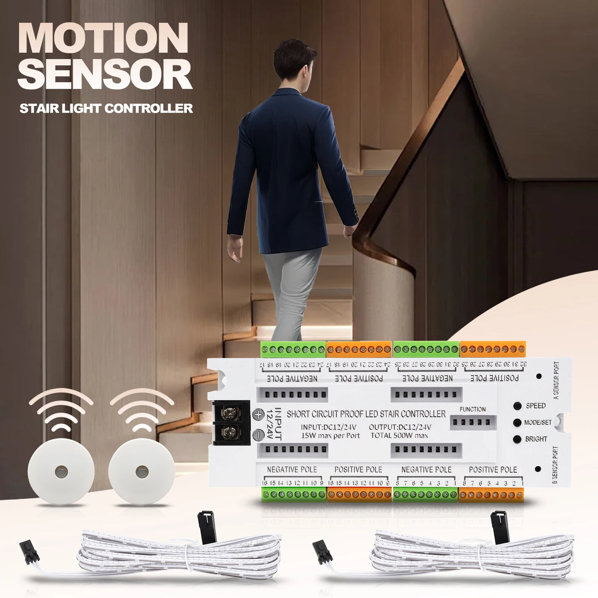 Stair Pir Motion Sensor Lighting Steps Indoor Staircase Stairway