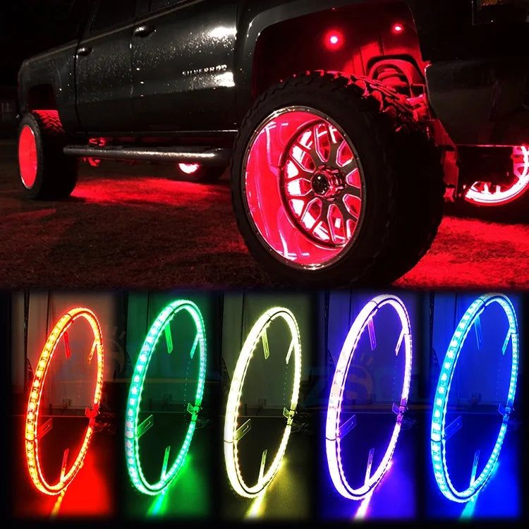 For Jeep Wrangler RGB Smd Color Wheel Rim APP Control Waterproof