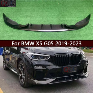 For BMW X5 G05 2019-2023 Carbon Fiber Front Bumper Lip Diffuser