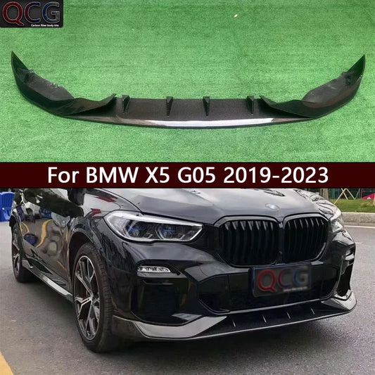 For BMW X5 G05 2019-2023 Carbon Fiber Front Bumper Lip Diffuser