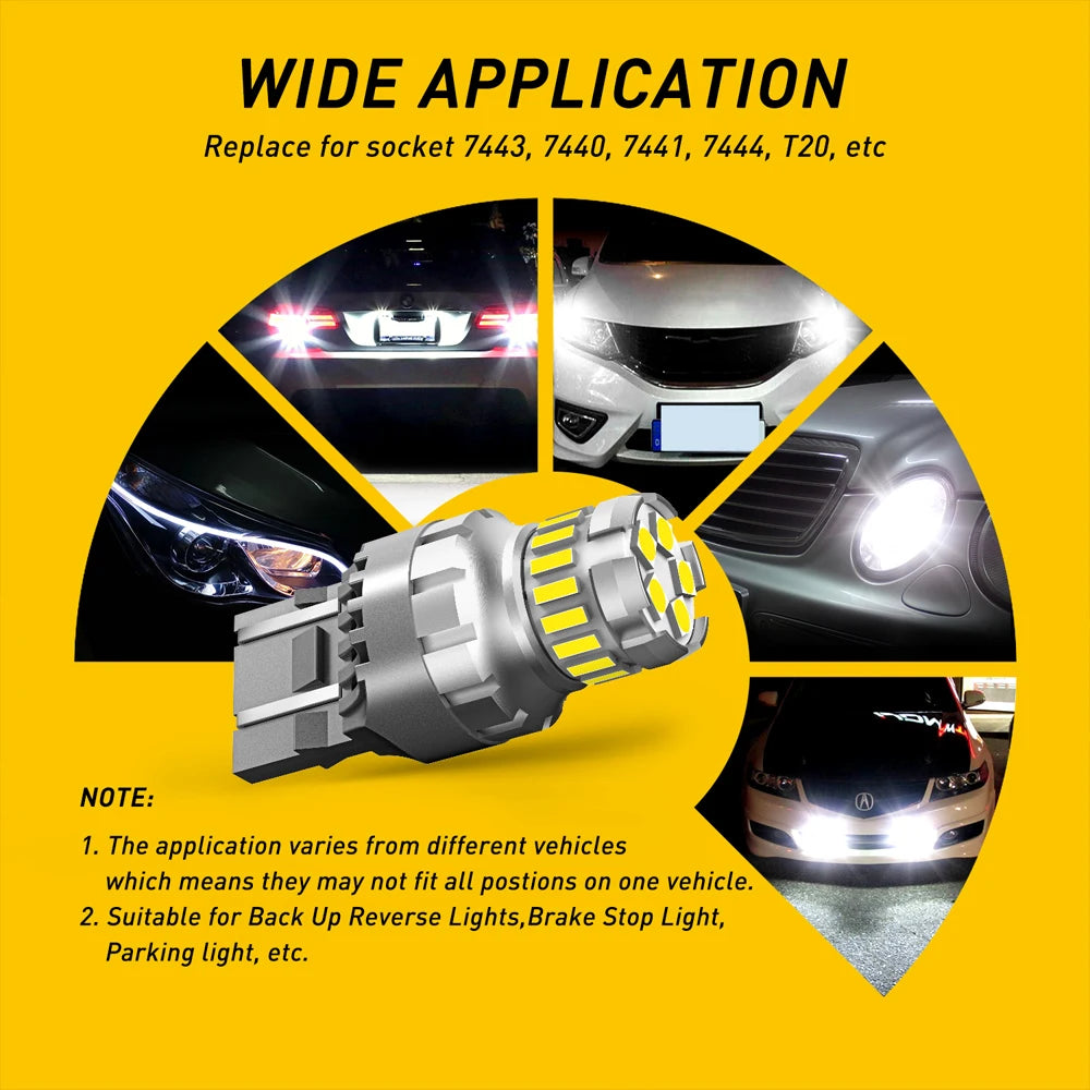 For Lada Opel Auxito 2PCS T20 W21 5W 7443 7440 W21W Bulb