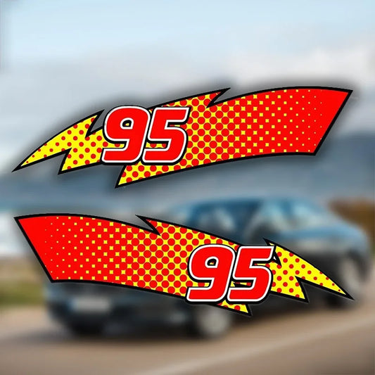 For Racing Auto Window Side Body 1pair Lightning Pattern