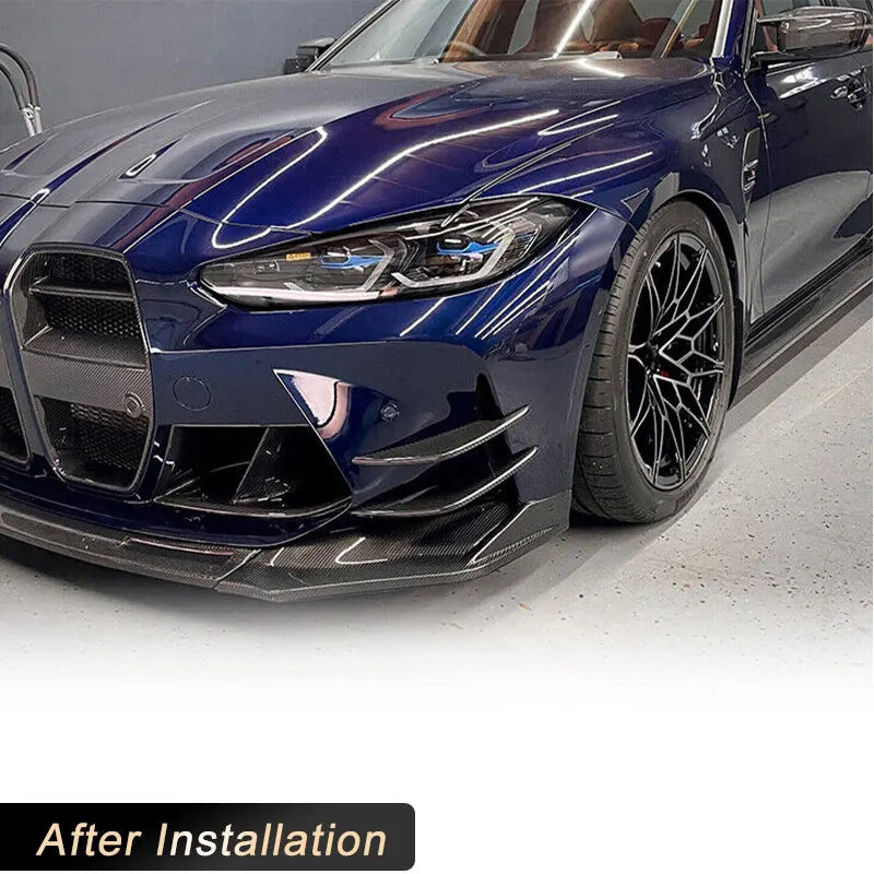 For BMW G80 M3 G82 G83 Dry Carbon Fiber Front Bumper Canards