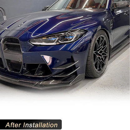 For BMW G80 M3 G82 G83 Dry Carbon Fiber Front Bumper Canards