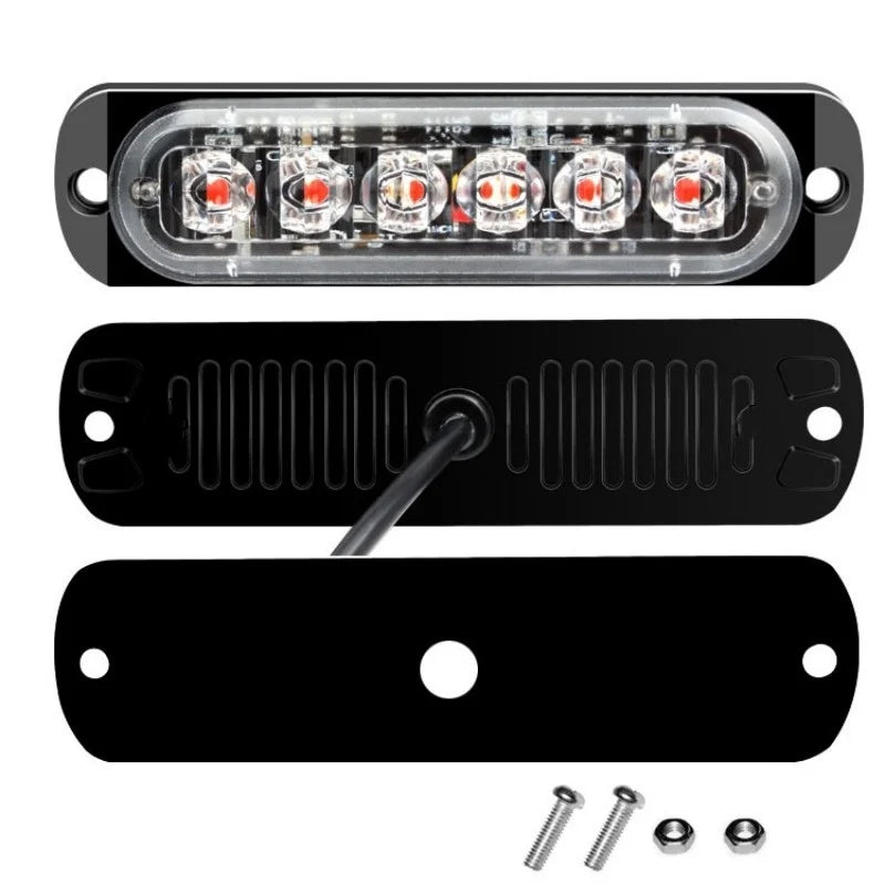 12V 24V 6SMD Strobe Warning Fixed Flashing Lightbar Truck