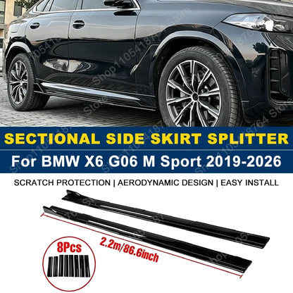 For BMW X6 G06 M Sport 2.2m 86.6 Side Skirts Extension Rocker
