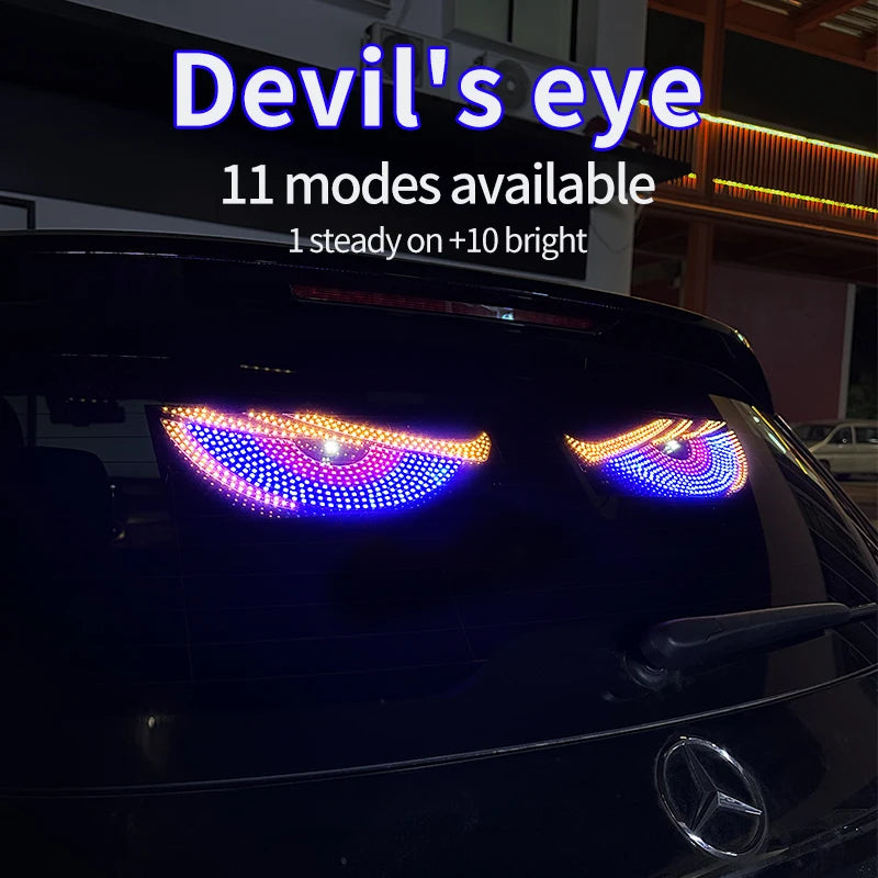 2PCS USB Dynamic Big Devil Eyes Cars Programmable Flexible