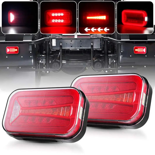 For Scania Volvo 6.5 Inch Square Halo Tail License Plate Brake