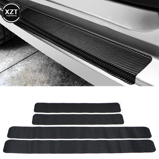 3D Carbon Fiber Sticker Paste Protector Strip Door Sill